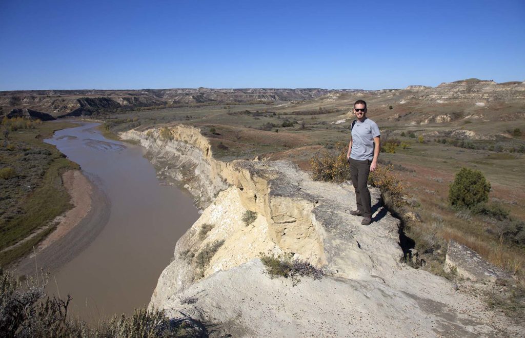 One of the many overlooks. The river is full of run-off from the constantly eroding canyon walls.