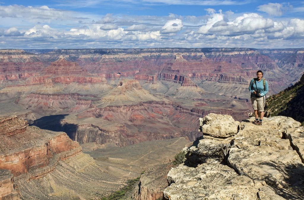 Lori at the top of the Grand Canyon's south rim