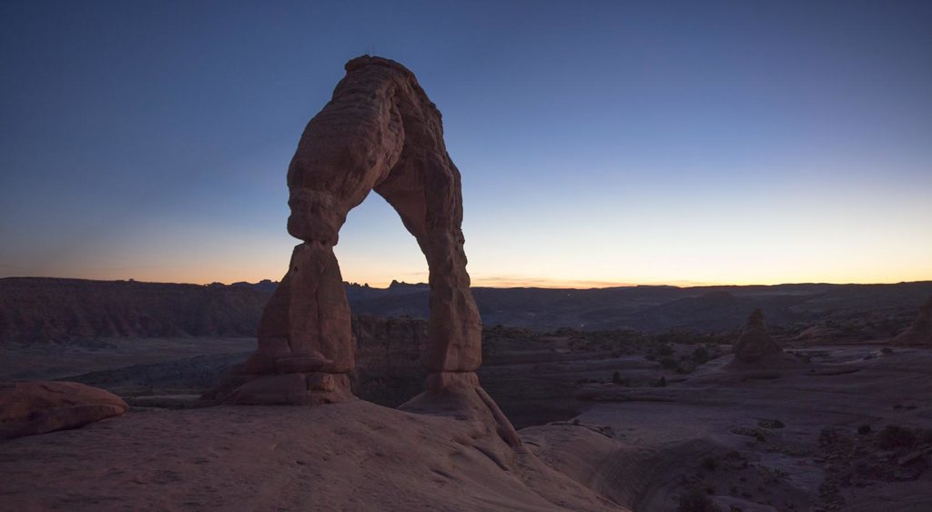 It got dark pretty quick. Here's Delicate Arch from a different angle. We left shortly after this photo was taken. By the time we got back to the car, it was pitch black.