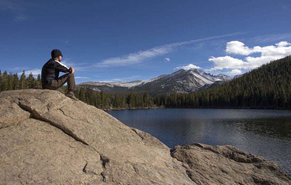 Billy pensively looking out over Bear Lake.