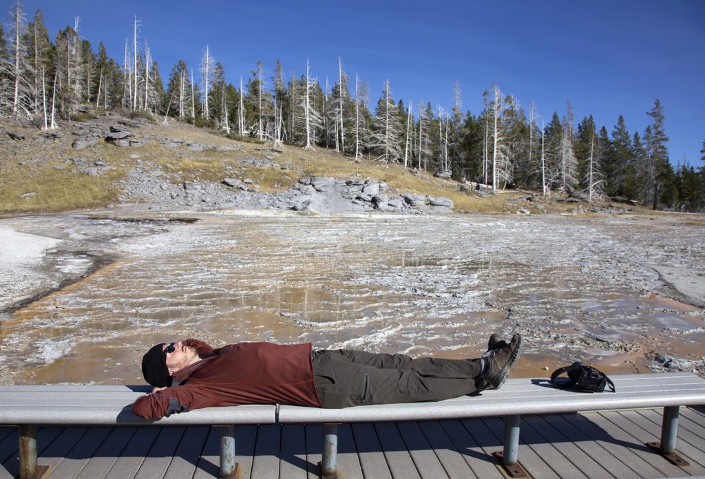 Bill finds geysers a little less exciting than me (or a lot less).