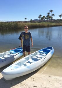 Ready to kayak in the lagoon! 