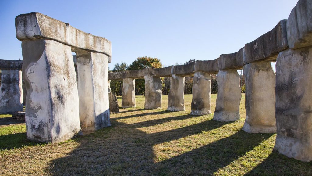 Stonehenge II awash in golden hour light.