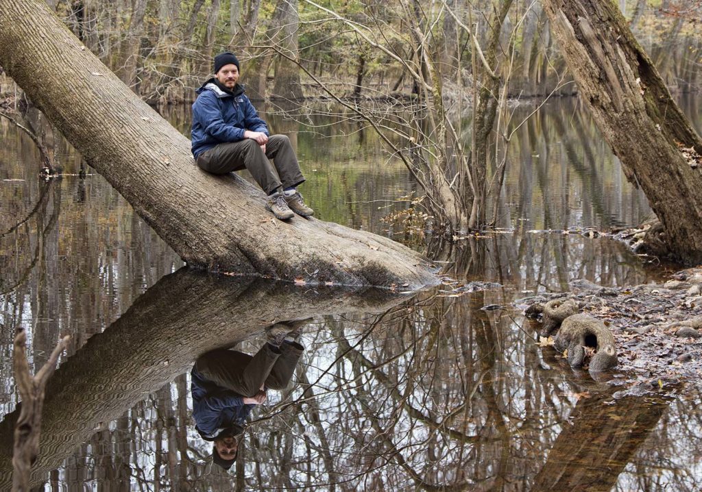 All the standing water created mirror-image forests below the canopy. Here, it creates a mirror-image Billy!