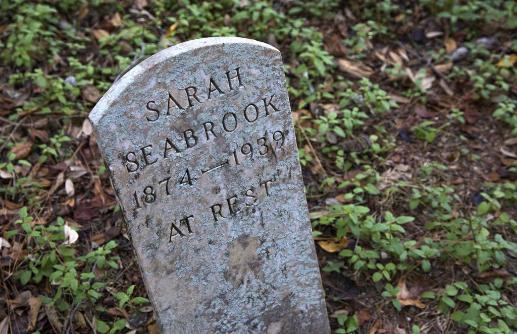 The last stop on the trail was a "Historic African-American Graveyard." The headstones were all carefully engraved like this one.