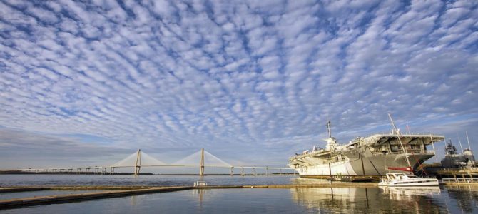 Charleston, South Carolina: old-timey streets, architecture, and warships